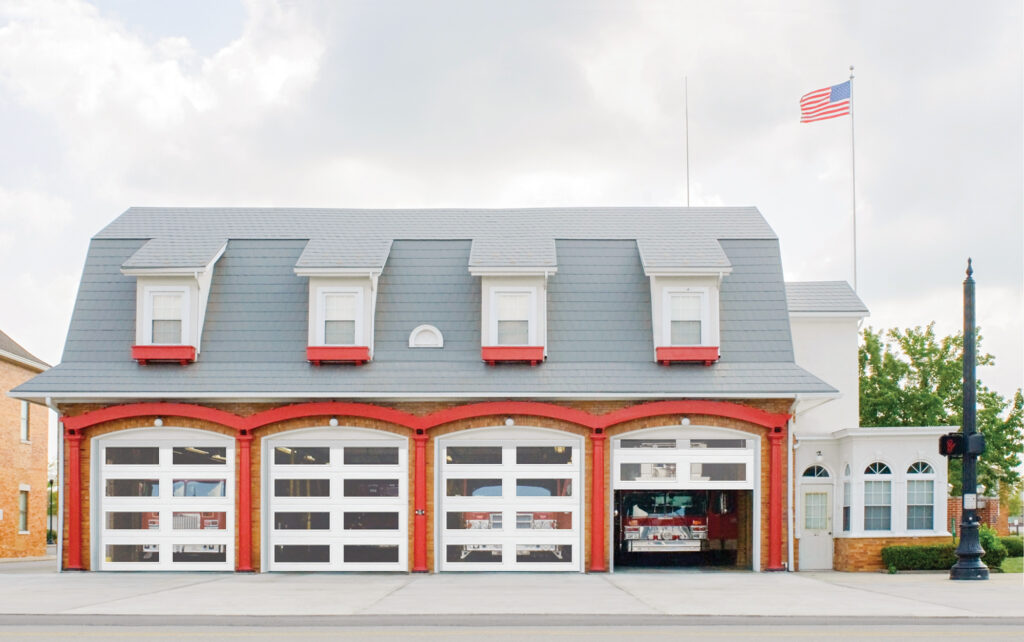 Fire Station with All Window Sectional Doors
